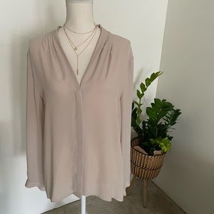 Button down hide buttons sheer beige never worn